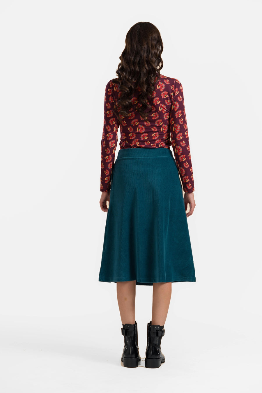 Holly Skirt | Rib Velour Petrol