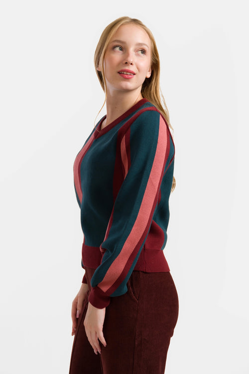 Knitwear Sweater | Bordeaux Stripes