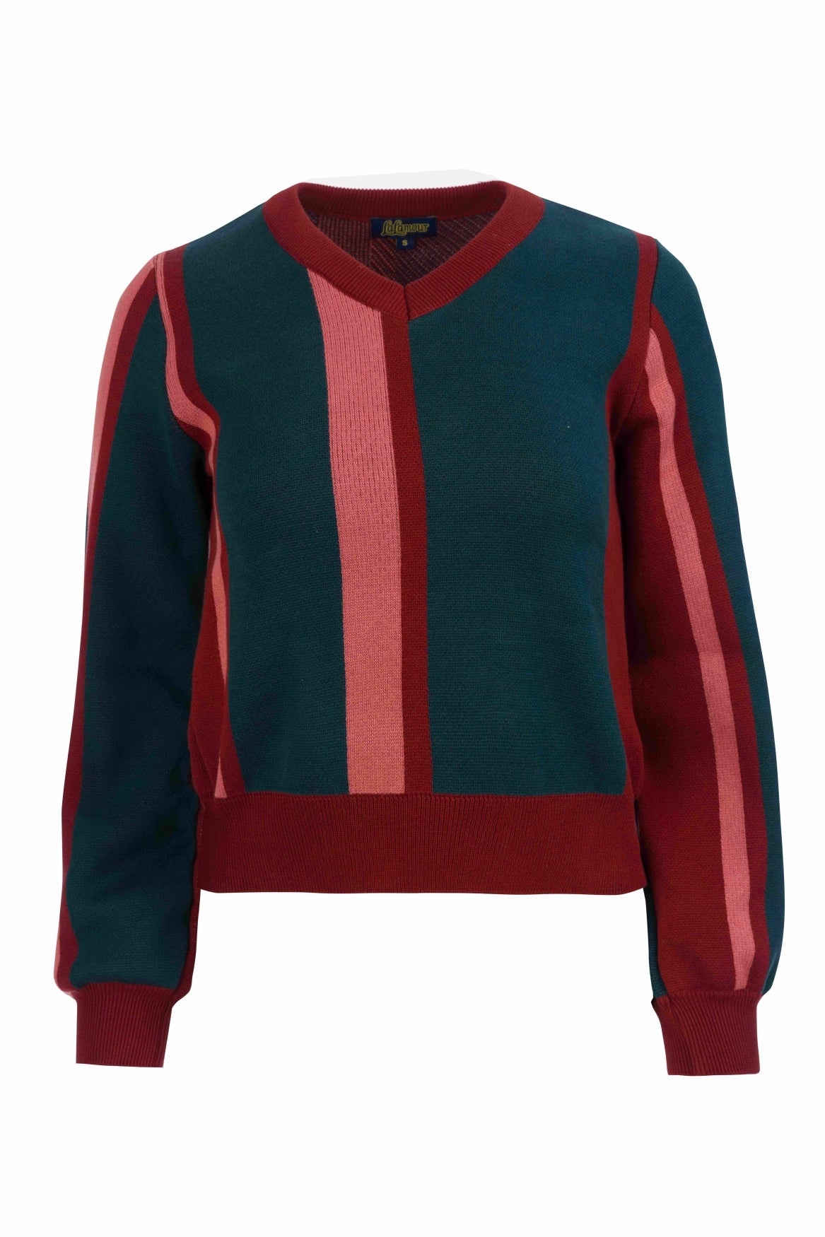 Strickpullover | Bordeaux-Streifen
