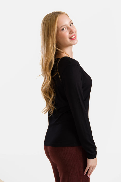 Lynn Top | Ecovero Plain Black