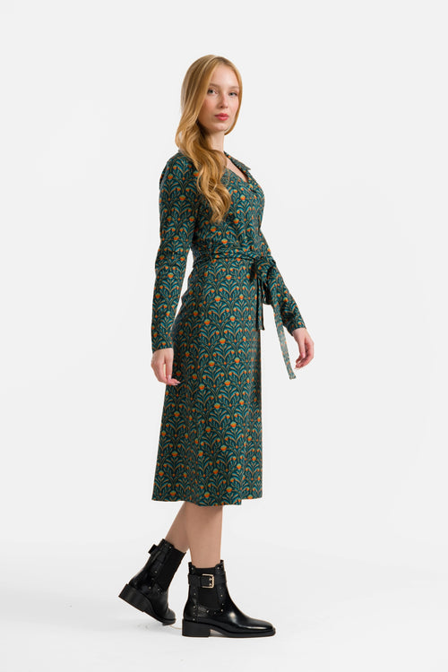 Marilyn Dress Ls | Barock Flower Green