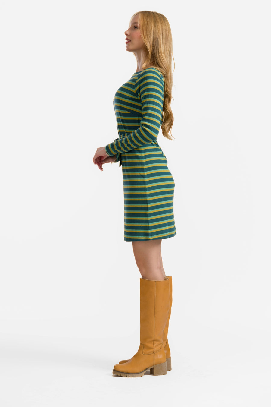 Marlies Dress | Deep Teal Stripes
