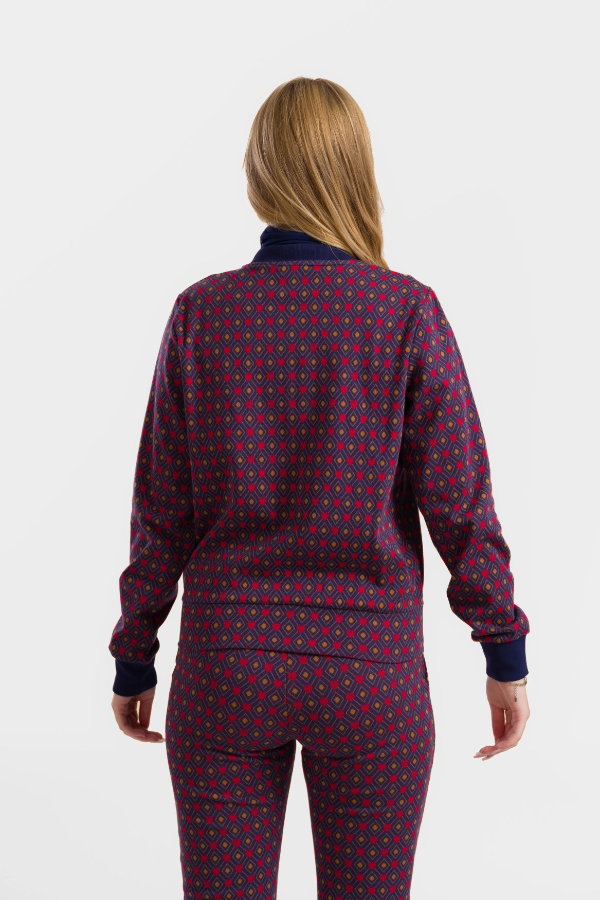 Nora Bomber Jacket | Jacquard Hearts