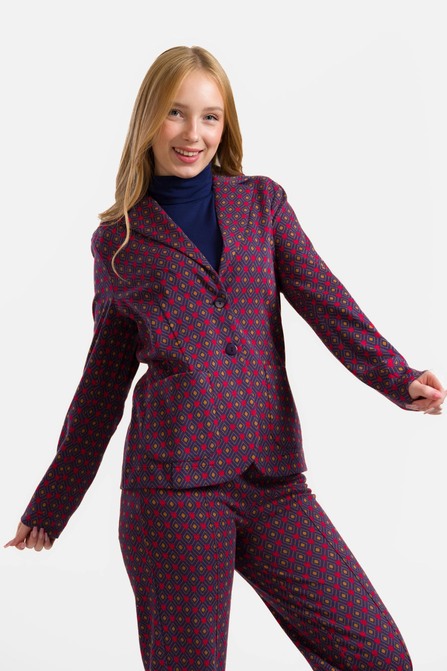Nova Blazer | Jacquard Hearts