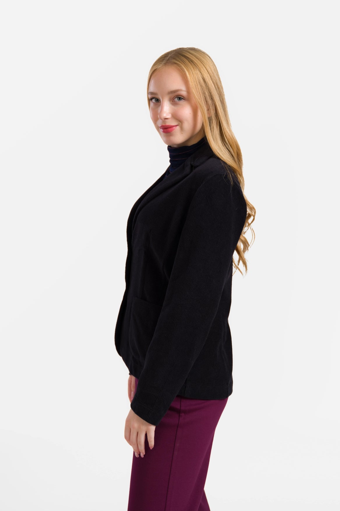 Nova Blazer | Rib Velour Black