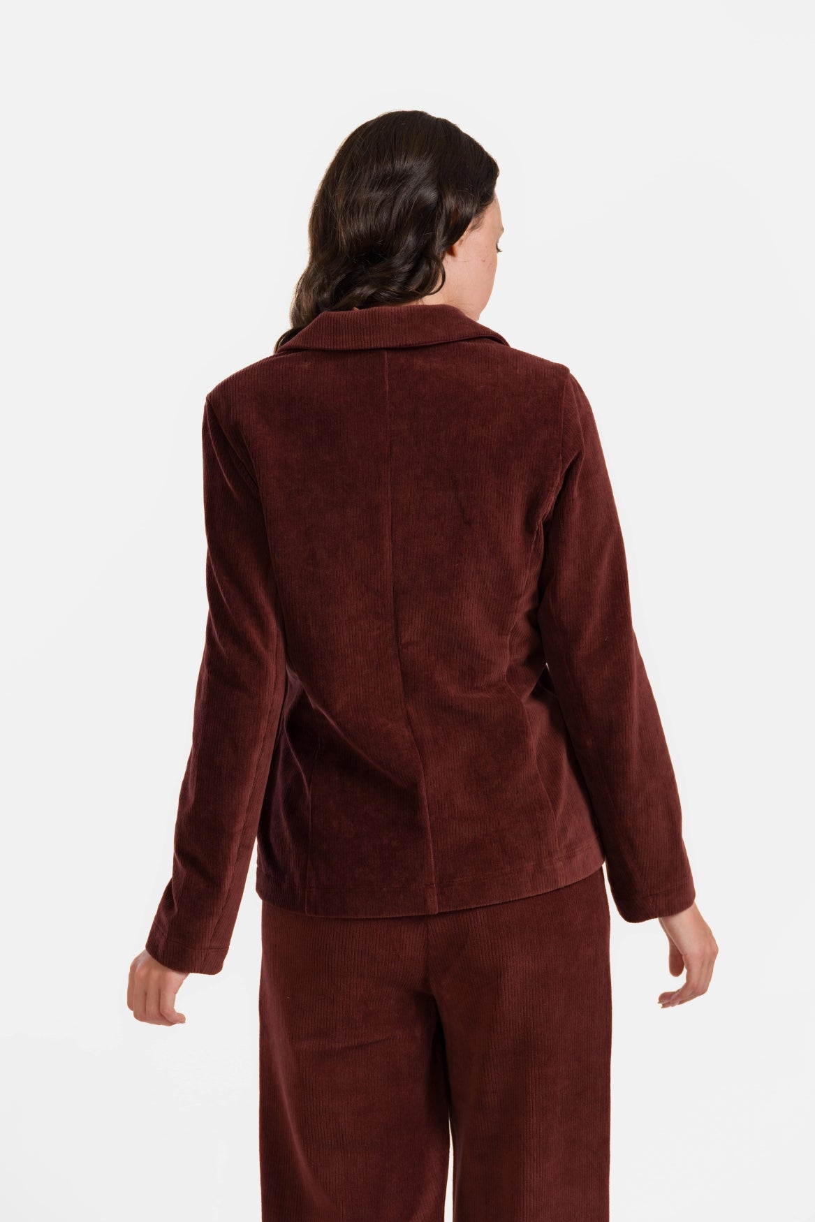 Nova Blazer | Rib Velour Chocolate