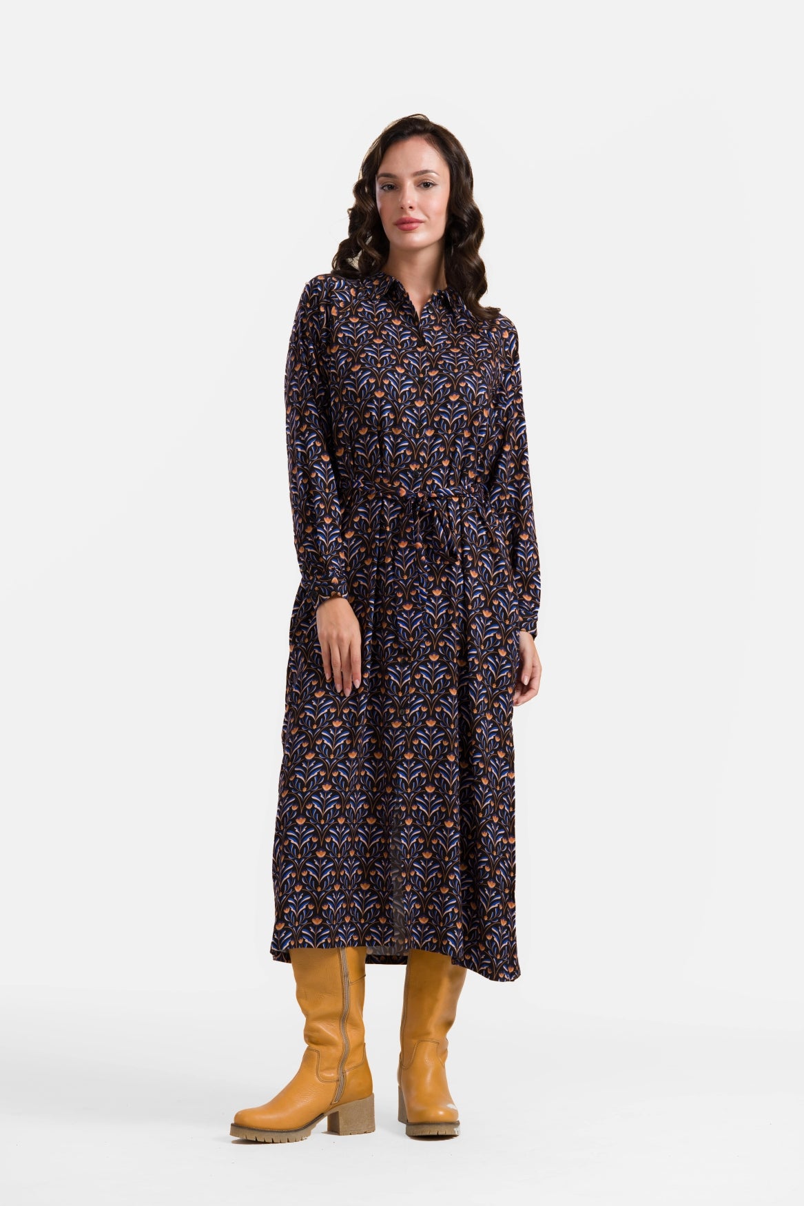 Olivia Dress | Barock Flower Black