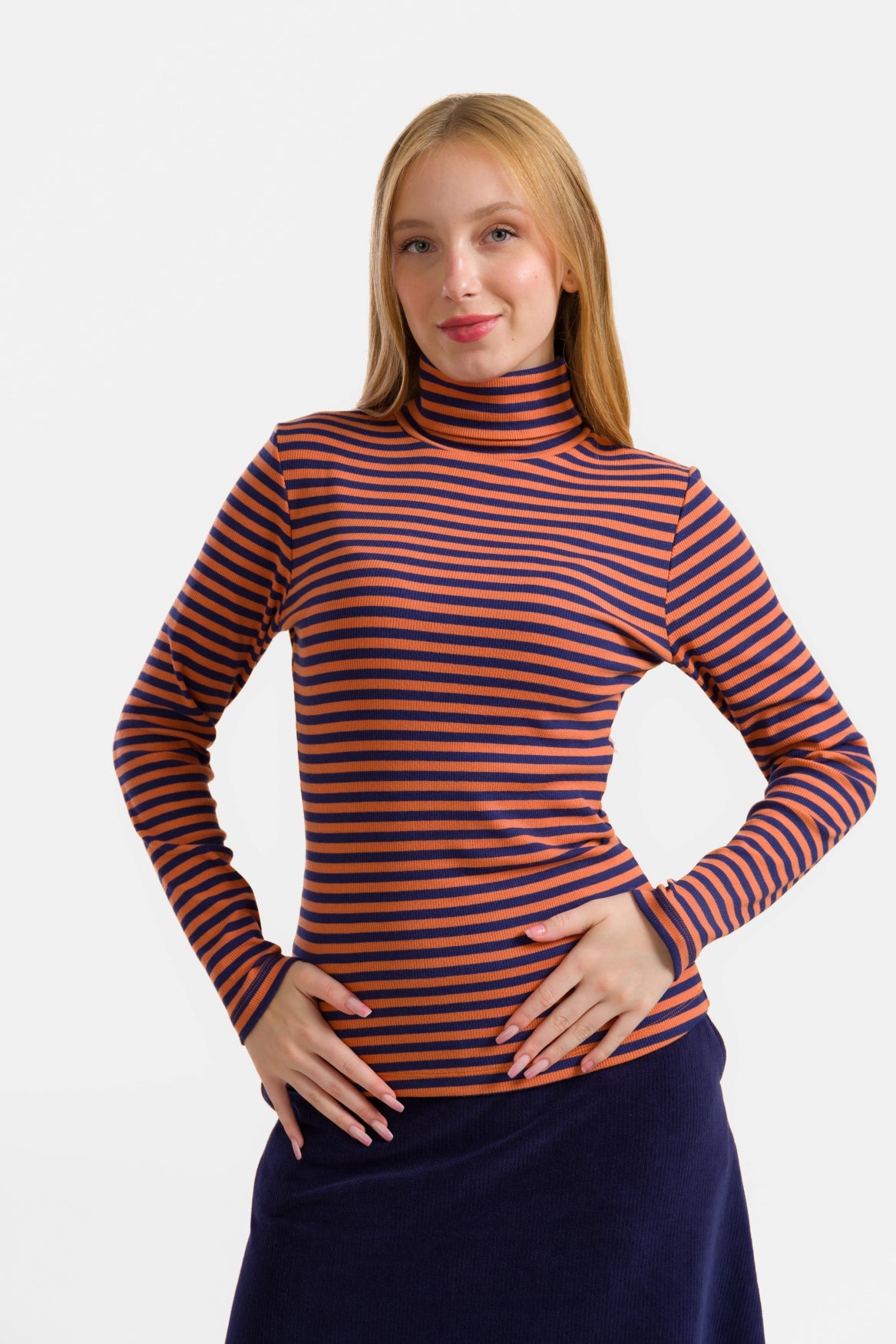 Ruby Top Ls | Navy Stripes