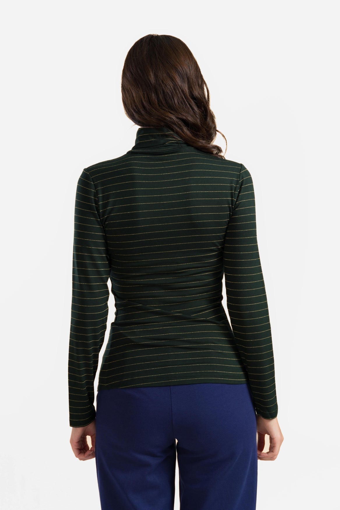 Ruby Top Ls | Streifen Grün-Lurex Gold