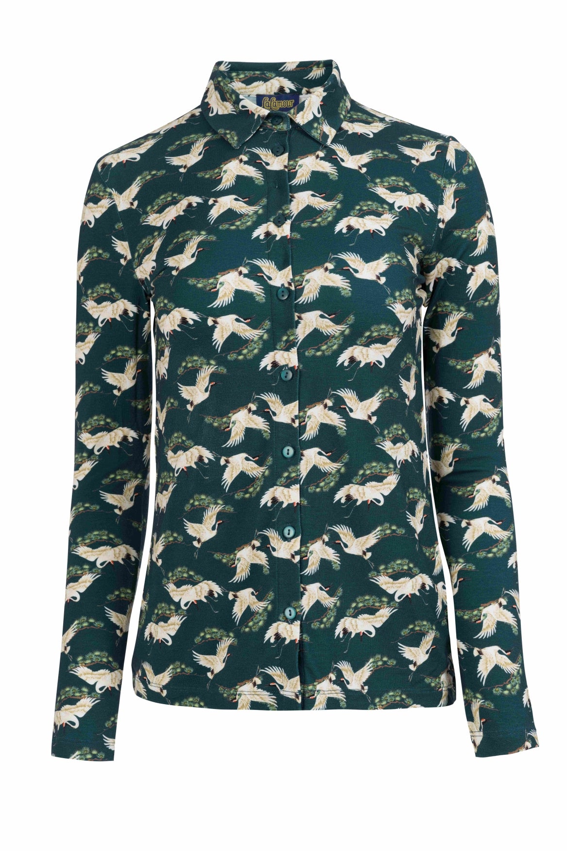 Sill Blouse | Crane Dance Petrol