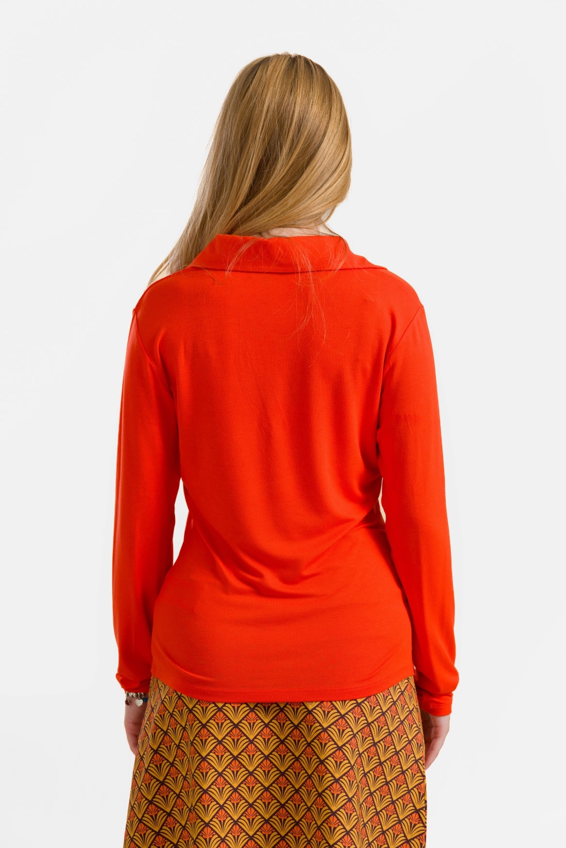 Suzy Top met lange mouwen | Ecovero effen rood