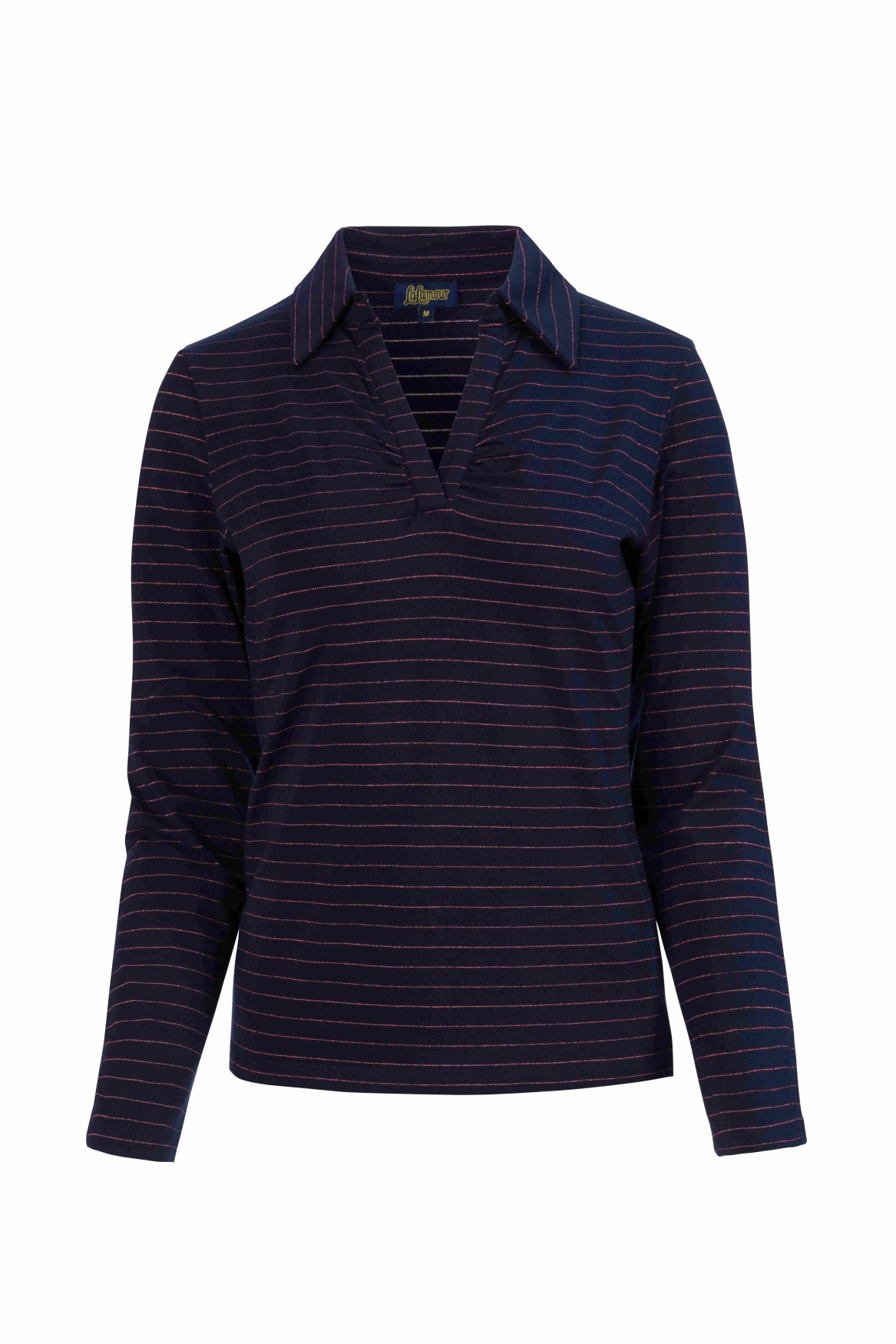 Suzy Langarmshirt | Gestreift Blau-Lurex Roségold