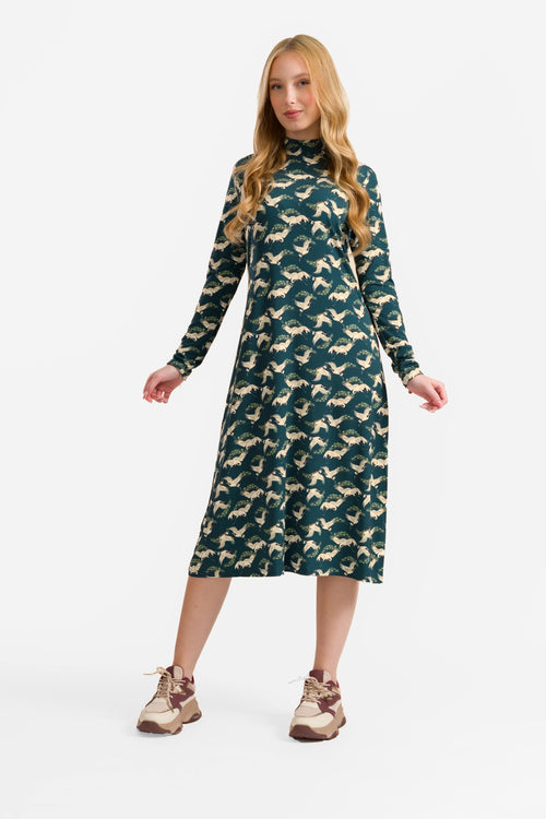 Willow Dress | Crane Dance Petrol
