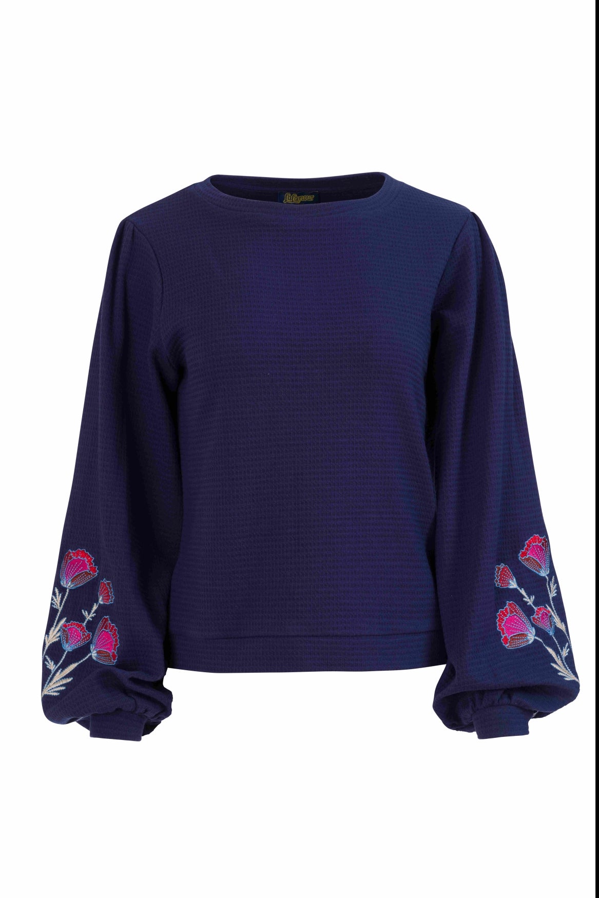 Cathy Top Ls | Waffle Blue