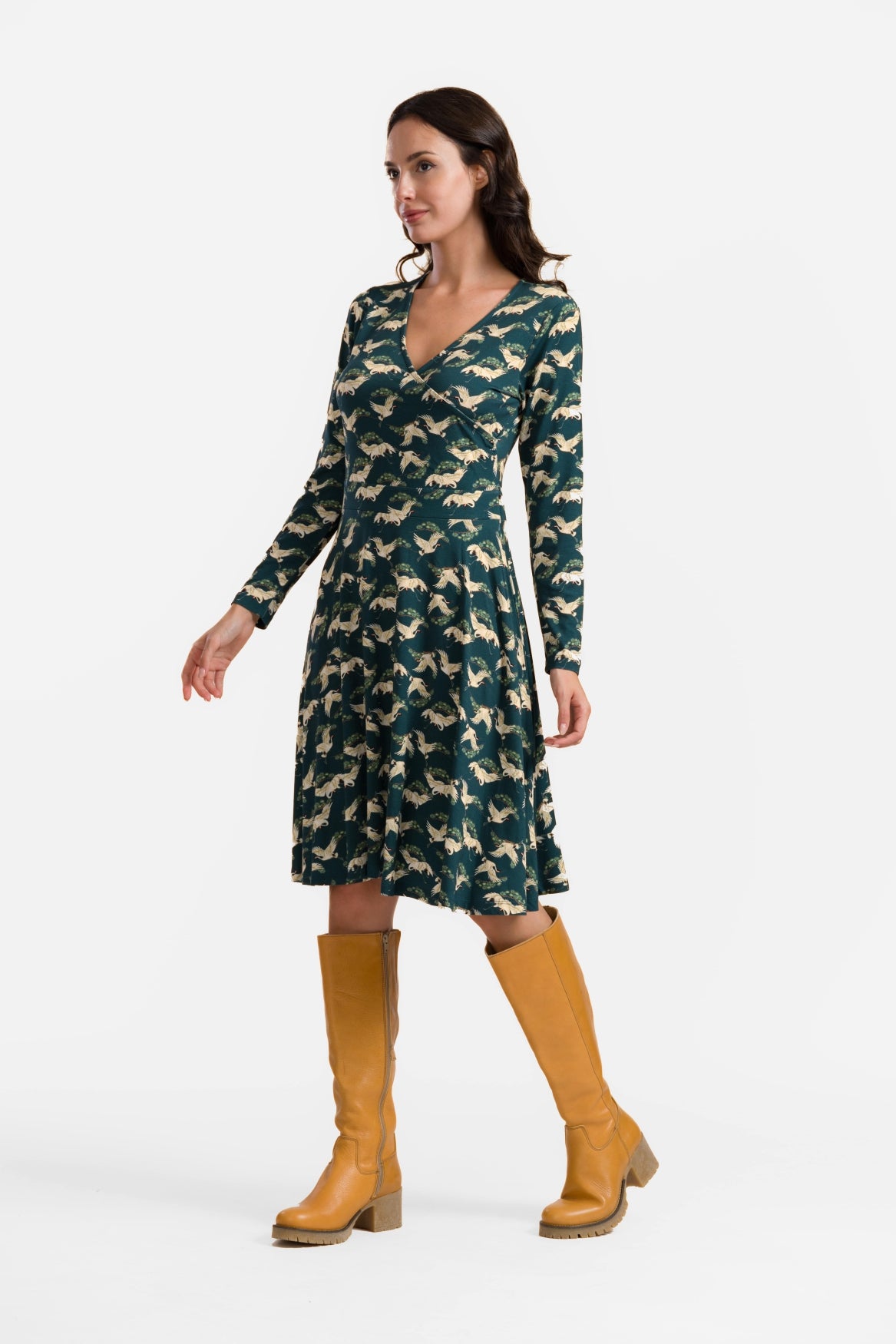 Daisy Dress | Crane Dance Petrol