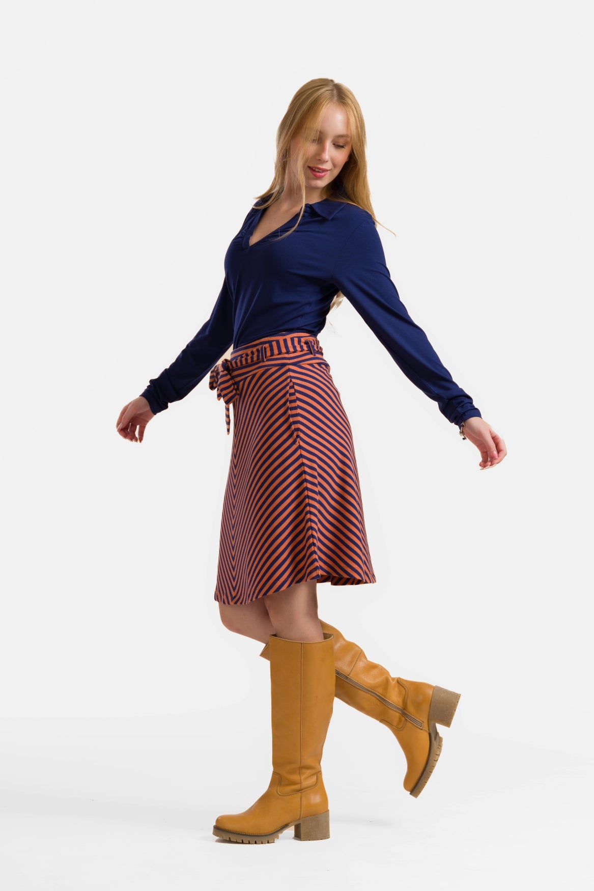 Demi Skirt | Navy Stripes